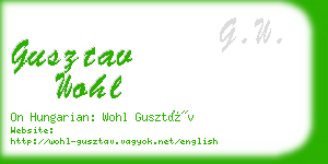gusztav wohl business card